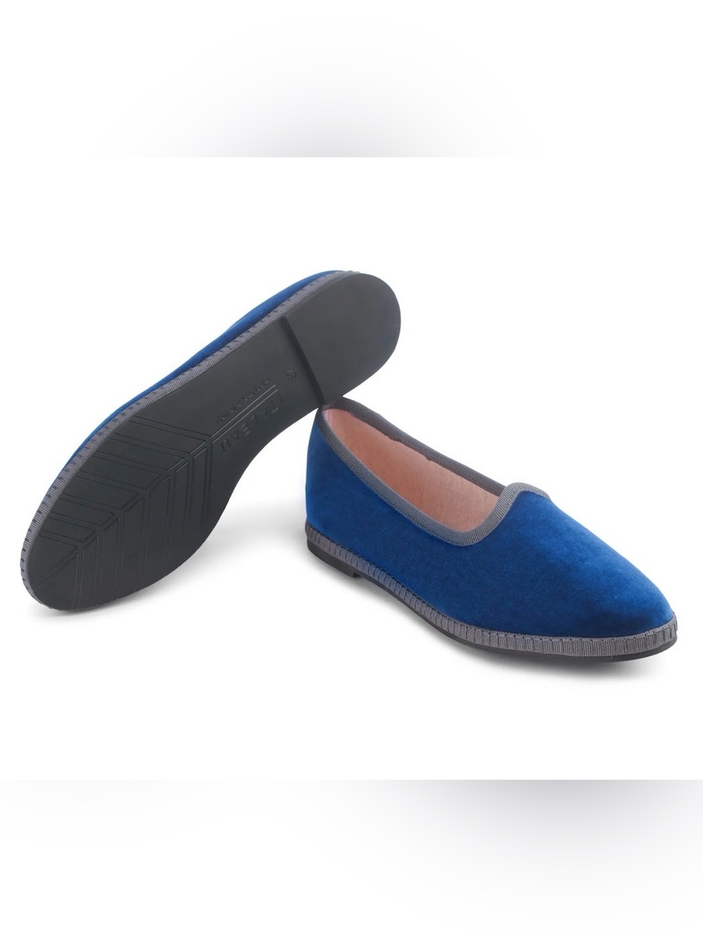 Italeau Allegra Royal Blue Velvet Flats 37.5/Us 7 Handmade Italy Nib — image 5 of 8